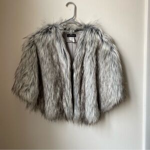Halogen Faux Fur Jacket in Silver and Black